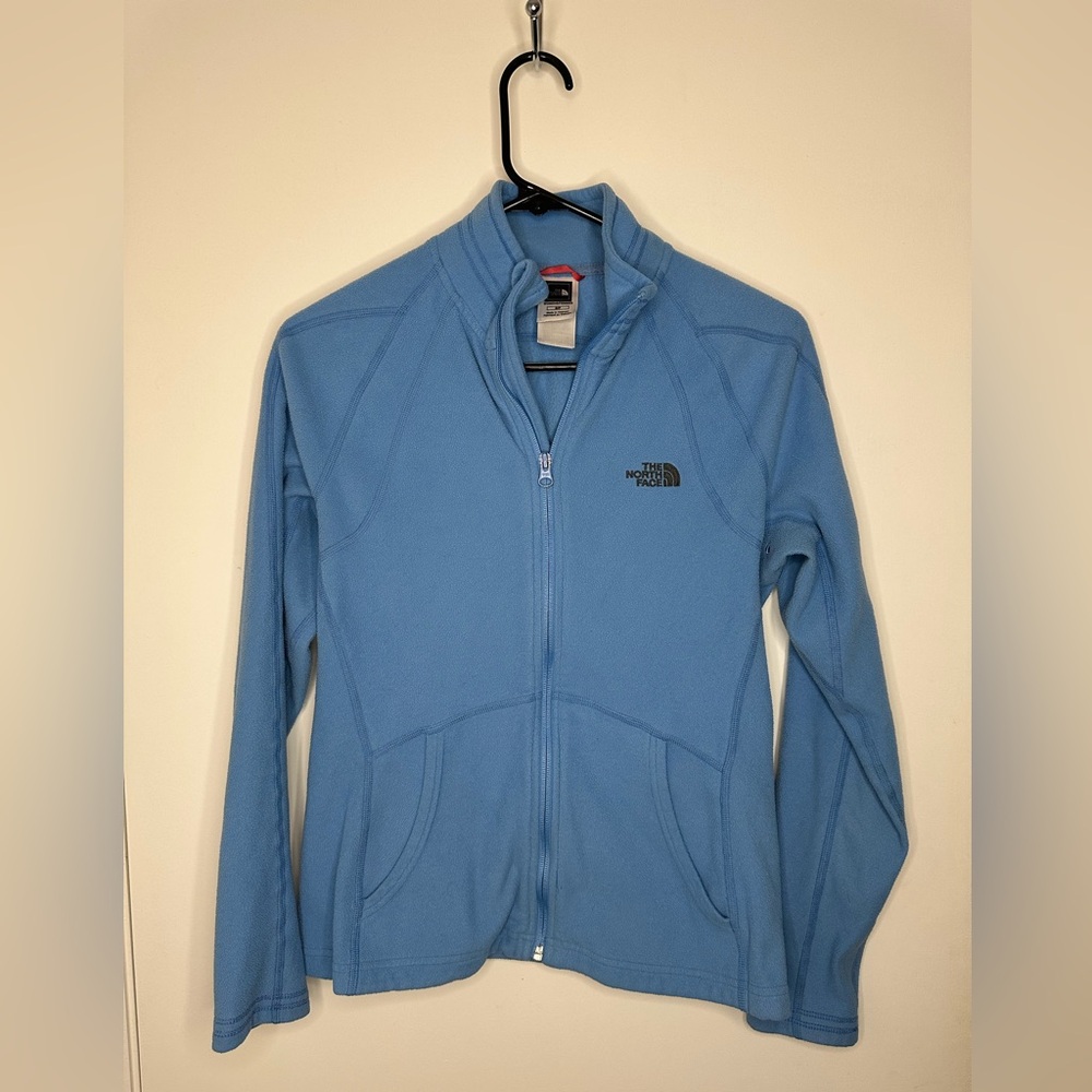 North Face Full Zip Fleece - Light Blue - Size Small